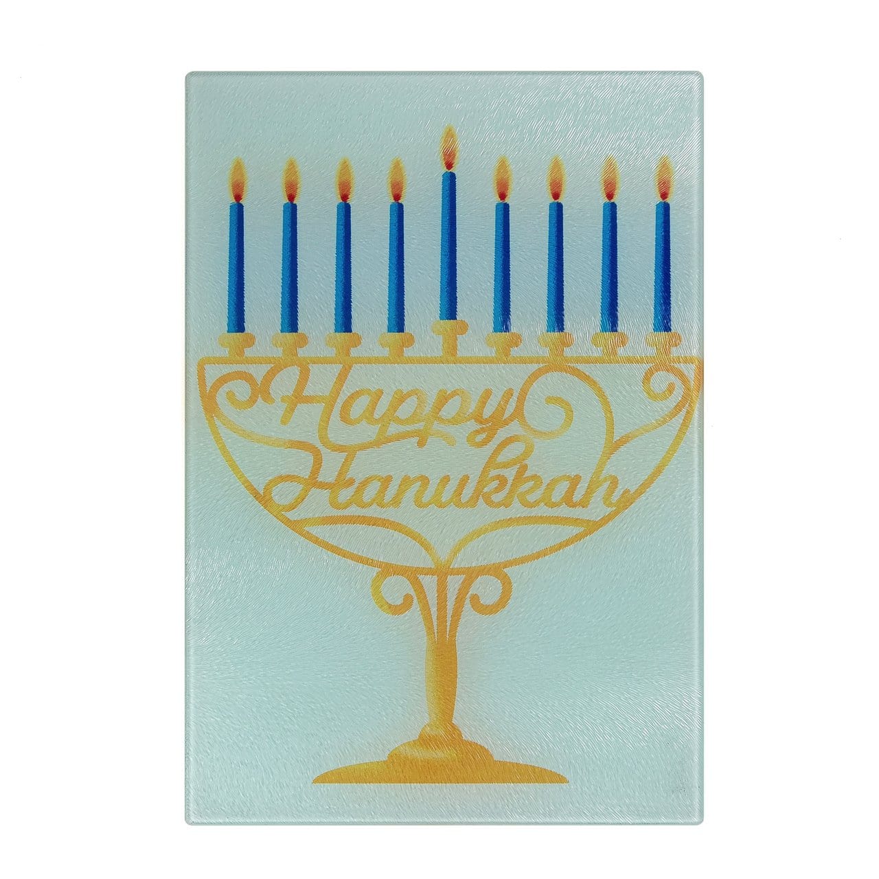 Barbara Shaw - Happy Hanukkah Menorah Glass Serving/Drip Tray by Barbara Shaw - ModernTribe
