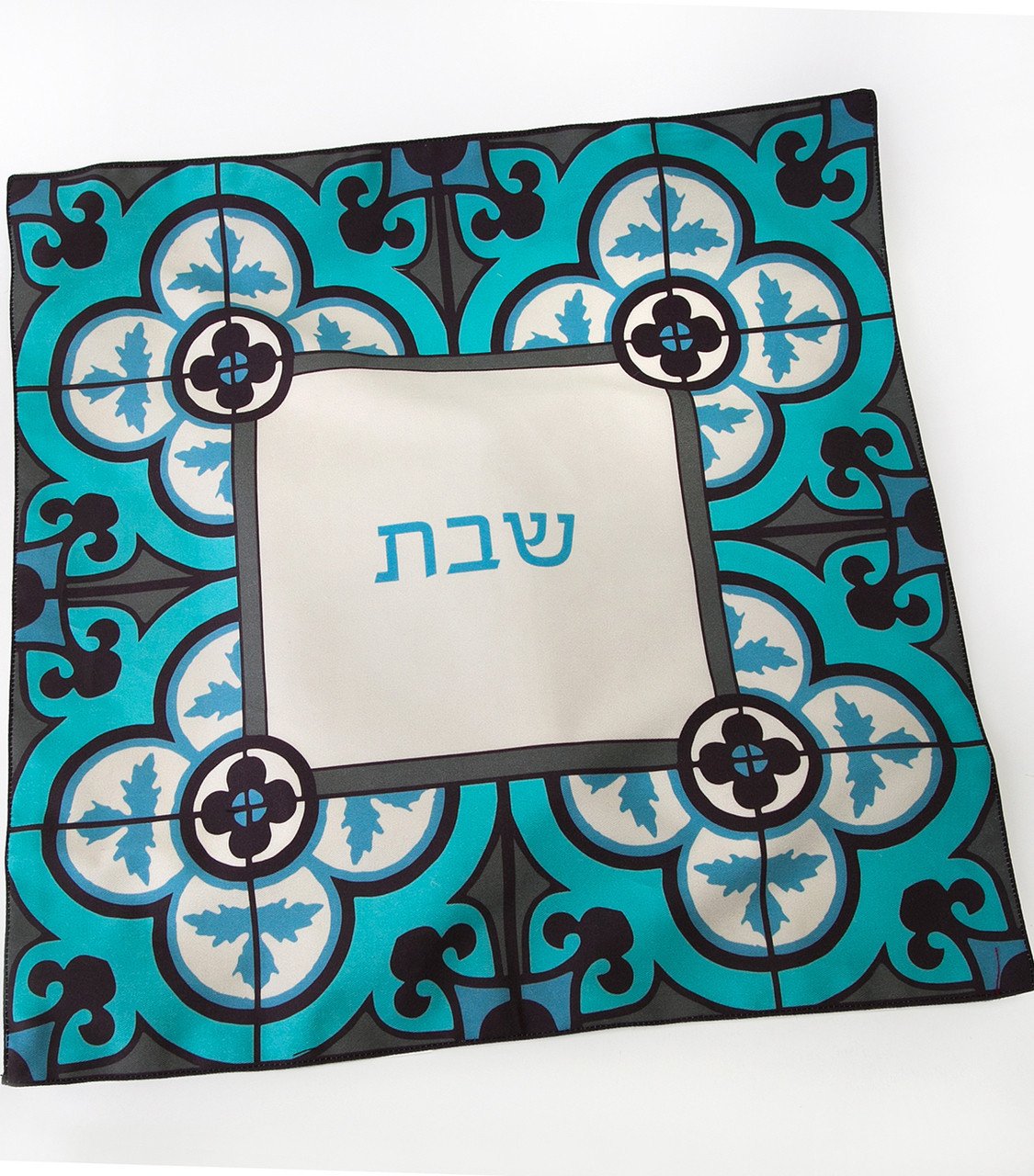 Barbara Shaw Challah Accessory Blues Flower Tile Challah Cover