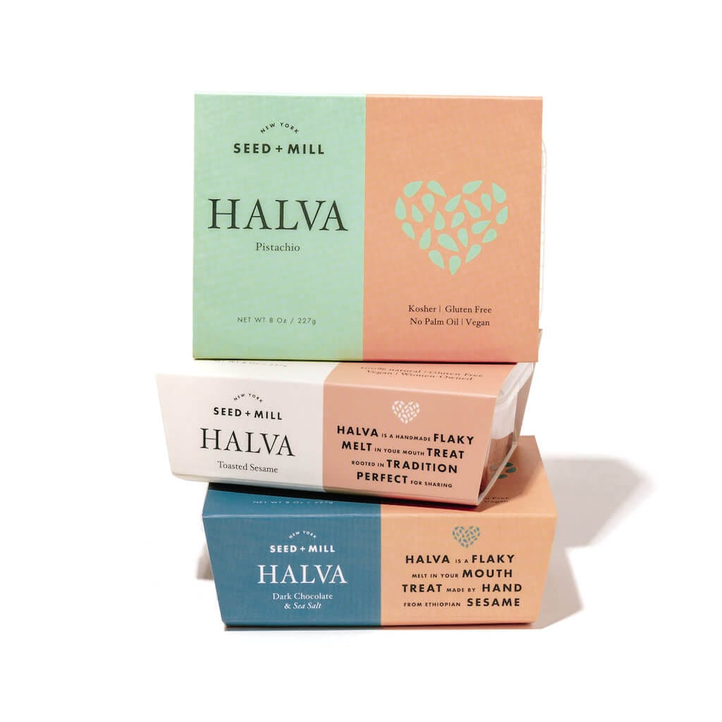 Seed + Mill Food Seed + Mill Best Sellers Halva Trio Gift Box - Pistachio, Sea Salt Dark Chocolate and Toasted Sesame