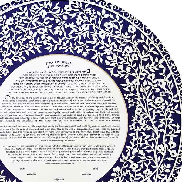 Melanie Dankowicz - Blooming Tree Ketubah Circle by Melanie Dankowicz - (Choice of Colors) - ModernTribe