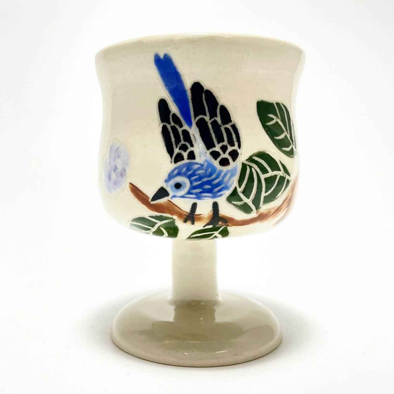 Goodstein Ceramics Kiddush Cups Blue Bird Porcelain Kiddush Cup by Goodstein Ceramics