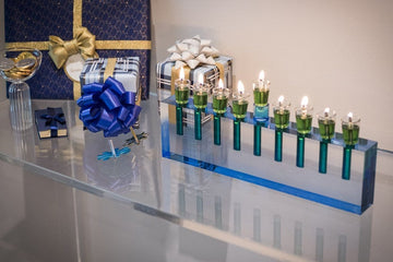 Apeloig Collection Menorah Acrylic Oil Menorah - (Choice of Colors)