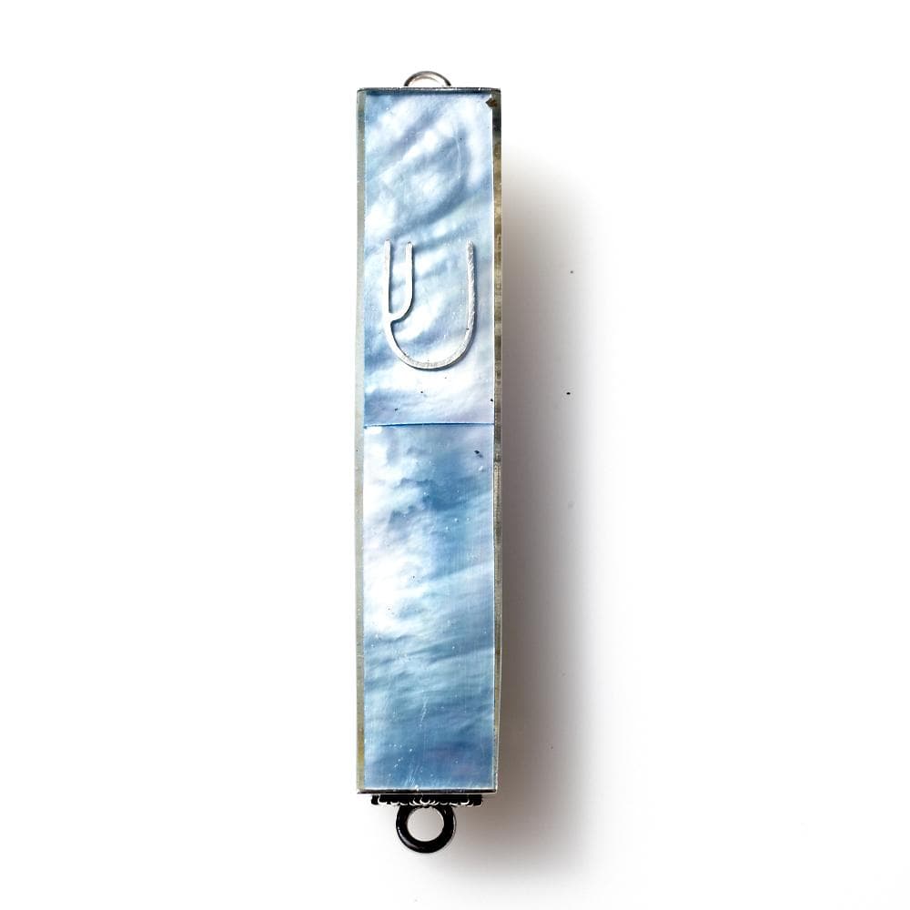 Copa Judaica - Blue Mother of Pearl Sterling Silver Mezuzah - ModernTribe