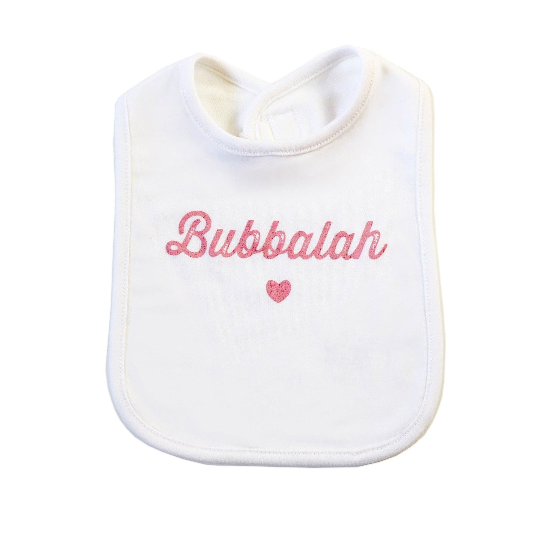 Oy Vey Baby Bib Pink Bubbalah White and Pink Baby Bib