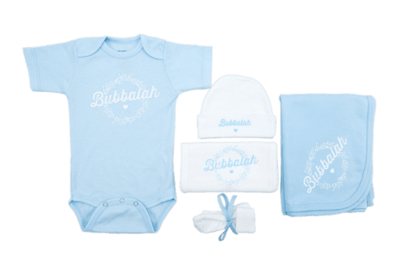 Oy Vey Baby - Bubbalah Solid Sky Blue Onesie Set - ModernTribe