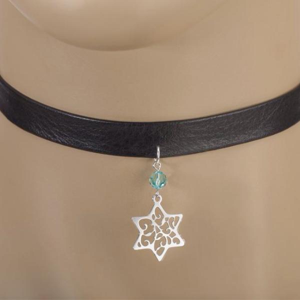 Shira Jewelry Necklaces Silver Lacy Star of David Choker