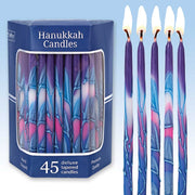 Zion Judaica Hanukkah Candles Default Deluxe Tapered Multi-Hued Frosted Hanukkah Candles