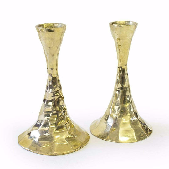 Gold Hammered Candle Holders