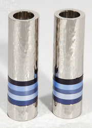 Yair Emanuel Candlesticks Default Cylinder Hammered Candlesticks by Yair Emanuel - Blue