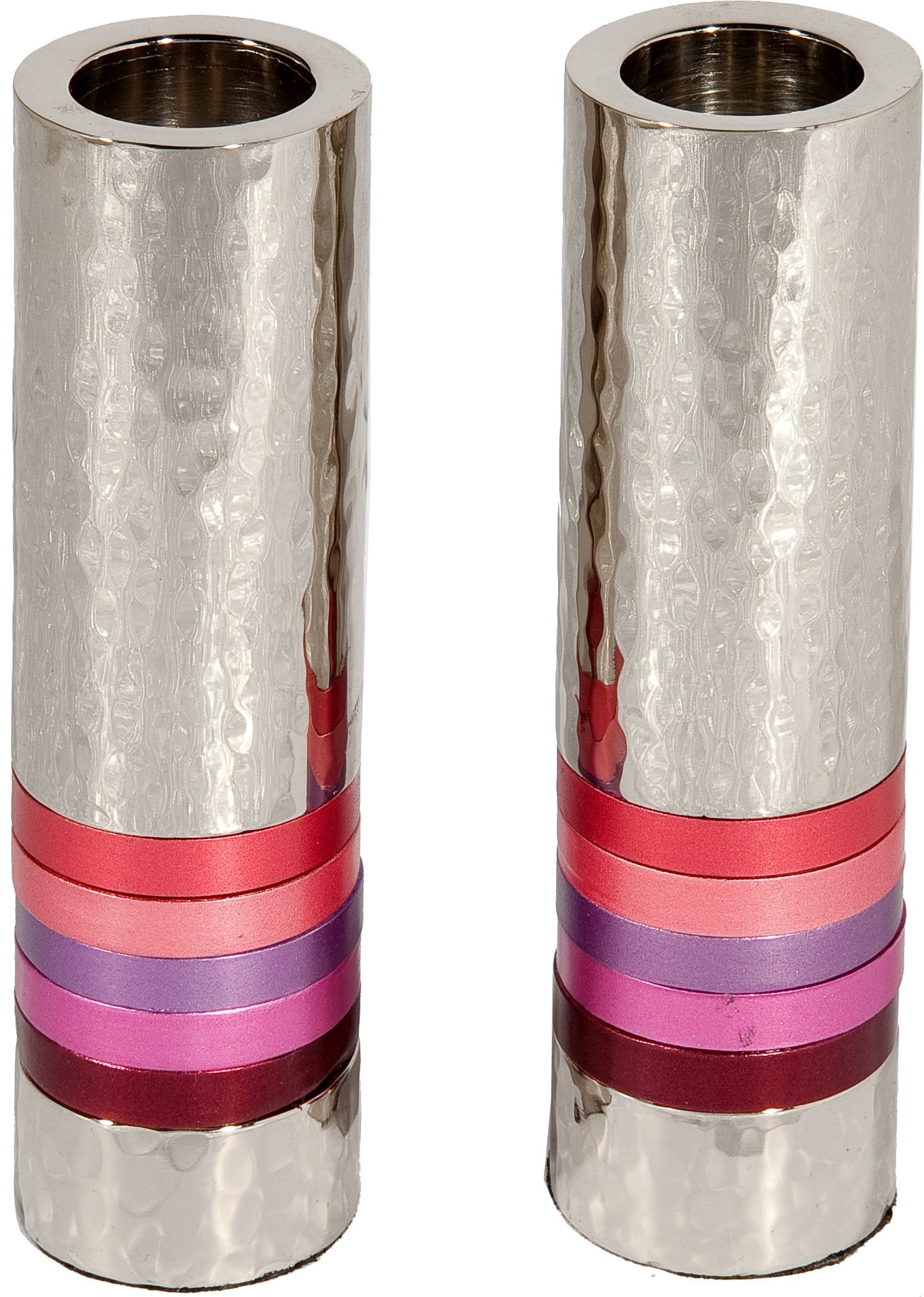 Yair Emanuel Candlesticks Default Cylinder Hammered Candlesticks by Yair Emanuel - Pink