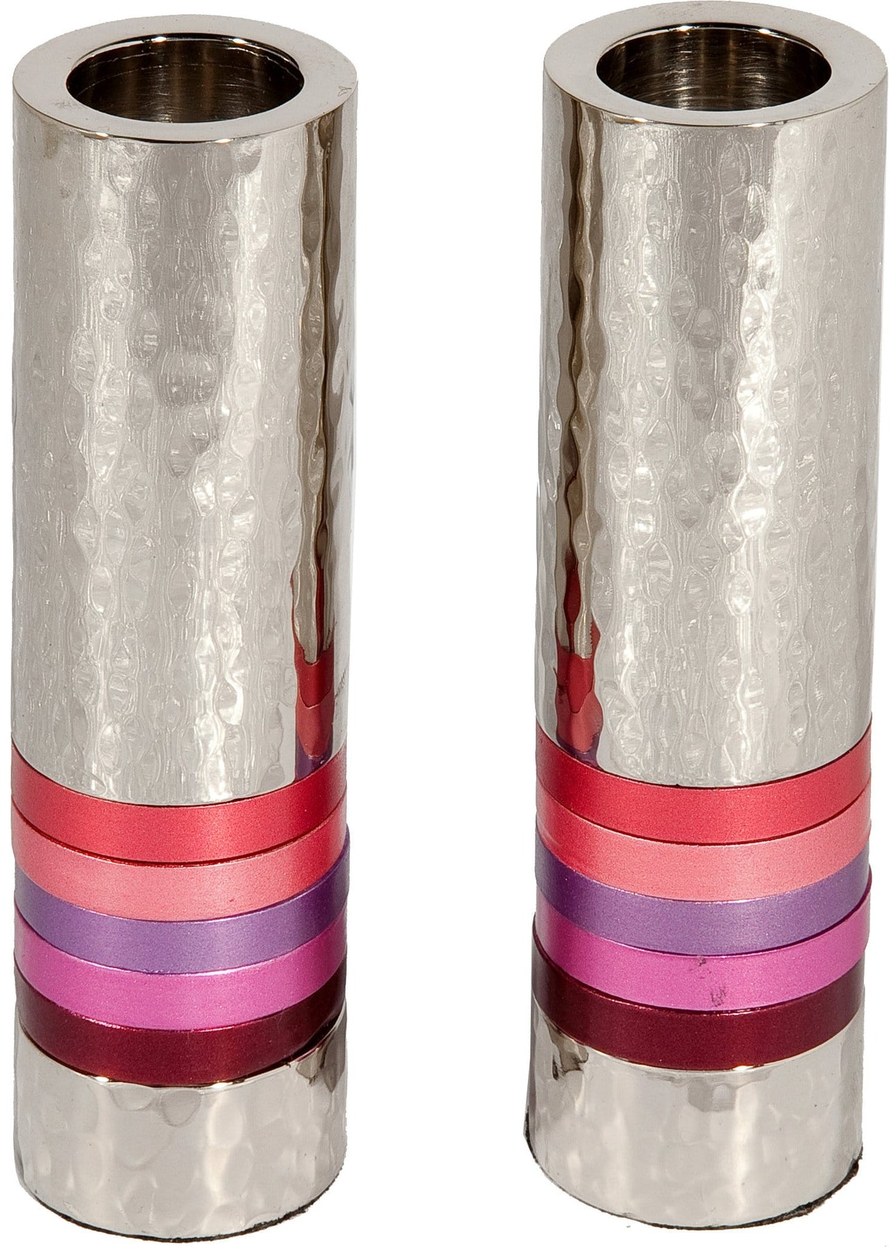 Yair Emanuel - Cylinder Hammered Candlesticks by Yair Emanuel - Pink - ModernTribe
