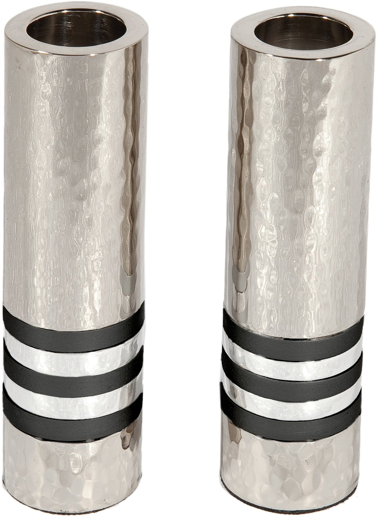 Yair Emanuel - Cylinder Hammered Candlesticks by Yair Emanuel - Black - ModernTribe