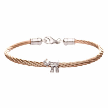 Alef Bet - Chai Diamond Stacking Cable Bracelets - Rose Gold, Gold, Silver or Black - ModernTribe