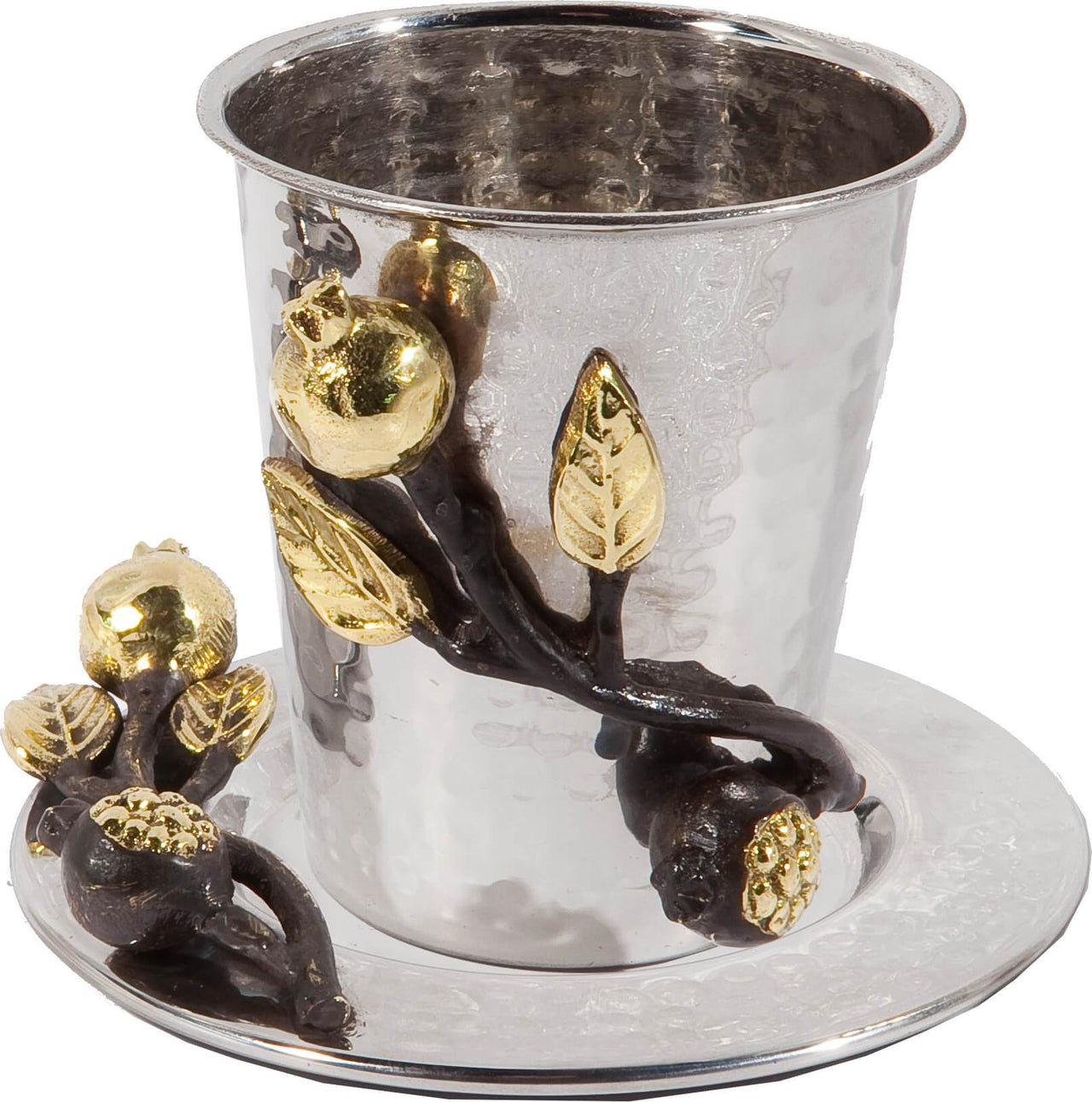Yair Emanuel - Stainless Steel Pomegranate Kiddush Cup and Dish by Yair Emanuel - ModernTribe