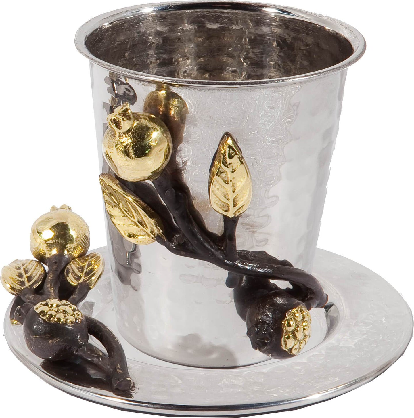 Yair Emanuel Kiddush Cups Default Stainless Steel Pomegranate Kiddush Cup and Dish by Yair Emanuel