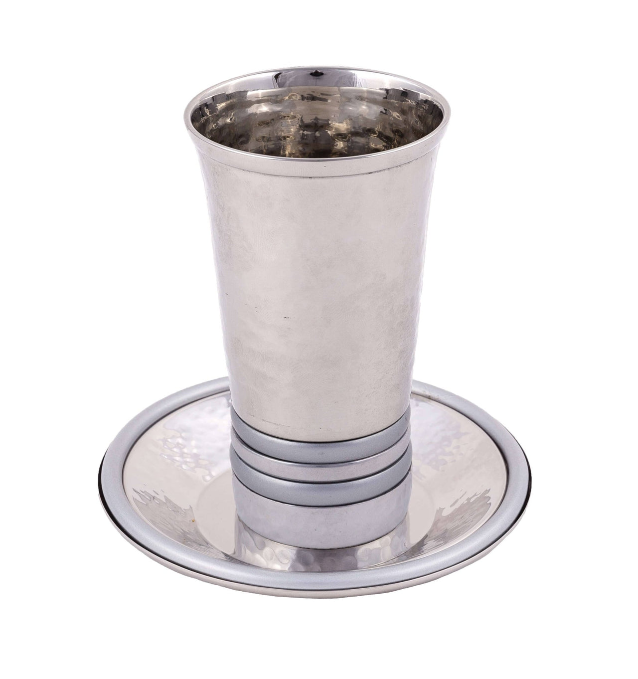 Yair Emanuel - Silver Rings Kiddush Cup and Dish by Yair Emanuel - ModernTribe