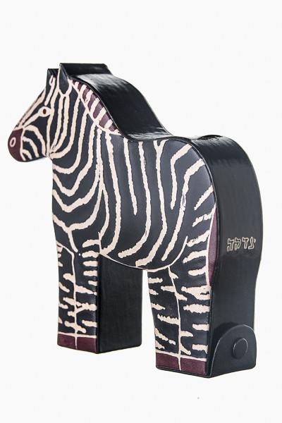Copa Judaica - Tooled Leather Tzedakah Box - Zebra - ModernTribe