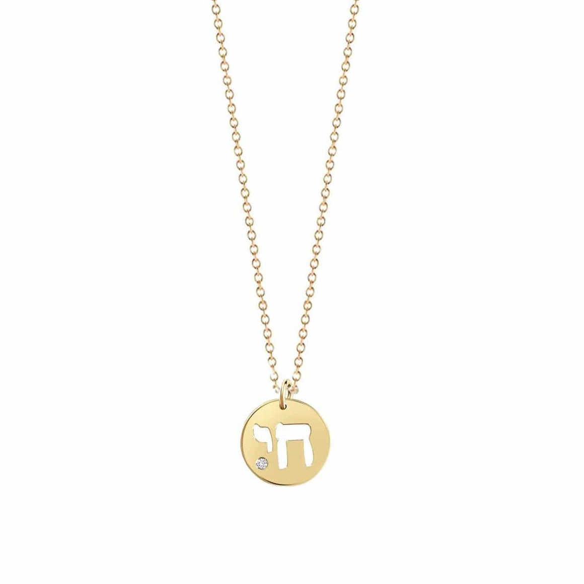 Miriam Merenfeld Jewelry Necklaces Gold Vermeil / 16" Chai Diamond Necklace - Sterling Silver, Gold Vermeil or Two-Tone
