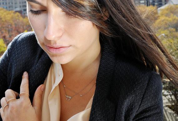 Binah Jewelry - Diamond Chai Necklace In White Gold - ModernTribe