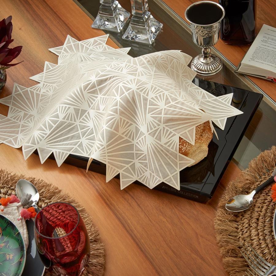 Apeloig Collection - Magen David Challah Cover - Cream - ModernTribe