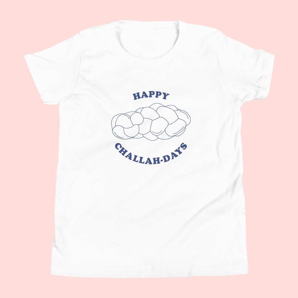 Pink Sundays Studio - Happy Challah - Days White Youth T-Shirt - ModernTribe