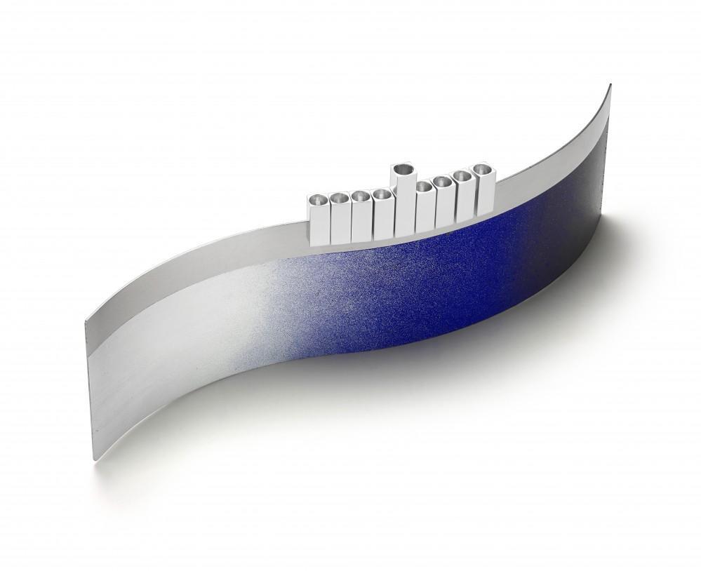 Laura Cowan - Ombre Wave Menorah by Laura Cowan - Mint, Cobalt, Fuchsia or Purple - ModernTribe