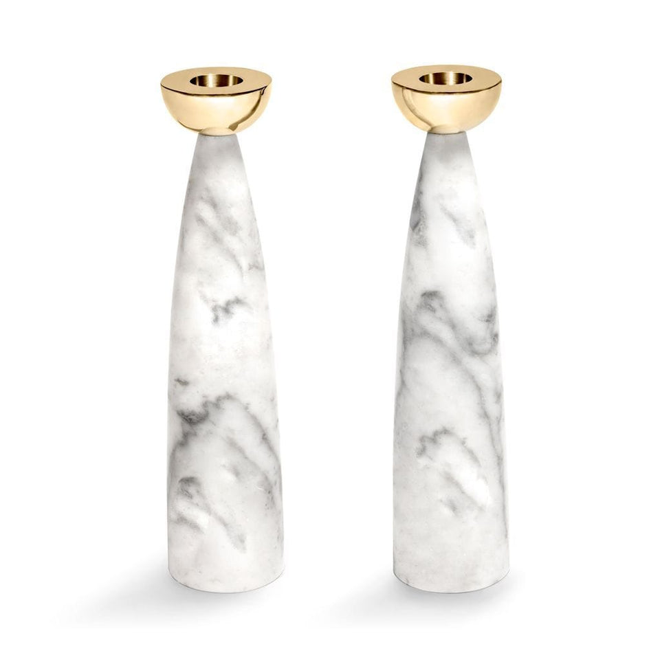 Anna New York - Coluna Marble Candlesticks by Anna New York - Gold - ModernTribe