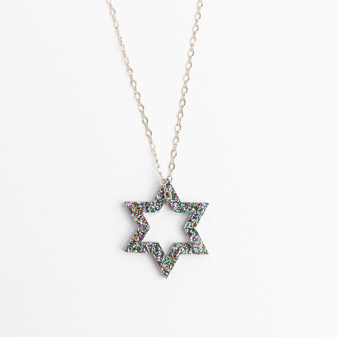 Ariel Tidhar - Floating Magen Necklace - Multi Glitter - ModernTribe