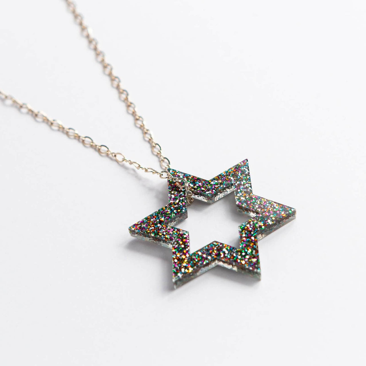 Ariel Tidhar - Floating Magen Necklace - Multi Glitter - ModernTribe