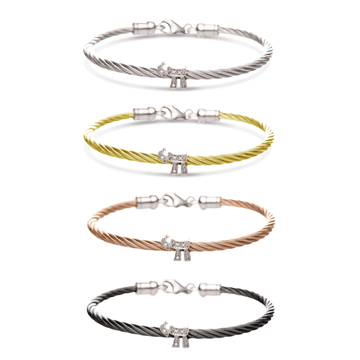 Alef Bet - Chai Diamond Stacking Cable Bracelets - Rose Gold, Gold, Silver or Black - ModernTribe