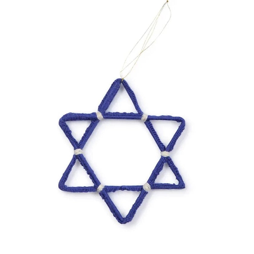 Chai Modern - Tchotchkes Hanging Magen David Crochet Ornament by Chai Modern - Dark Blue - ModernTribe