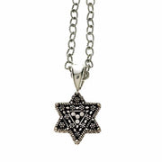 Cynthia Gale GeoArt Necklaces Silver Torah Finial Star Necklace - Sterling Silver, Bronze