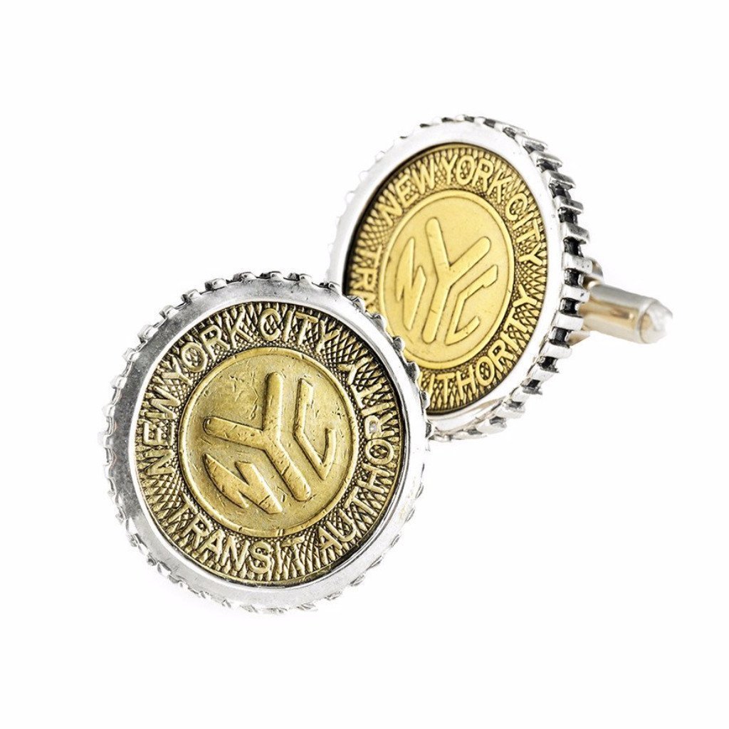 Cynthia Gale GeoArt - NYC Authentic Subway Token Sterling Silver Large Cufflink - ModernTribe