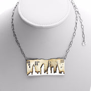 Cynthia Gale GeoArt Necklaces Sterling Silver and Brass NYC Skyline That Never Sleeps Sterling Silver or Brass Necklace