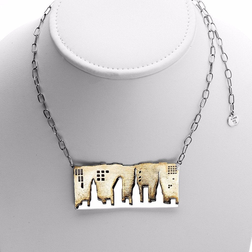 Cynthia Gale GeoArt - NYC Skyline That Never Sleeps Sterling Silver or Brass Necklace - ModernTribe