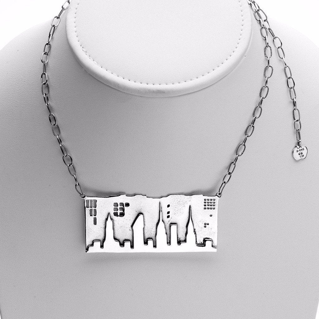 Cynthia Gale GeoArt - NYC Skyline That Never Sleeps Sterling Silver or Brass Necklace - ModernTribe