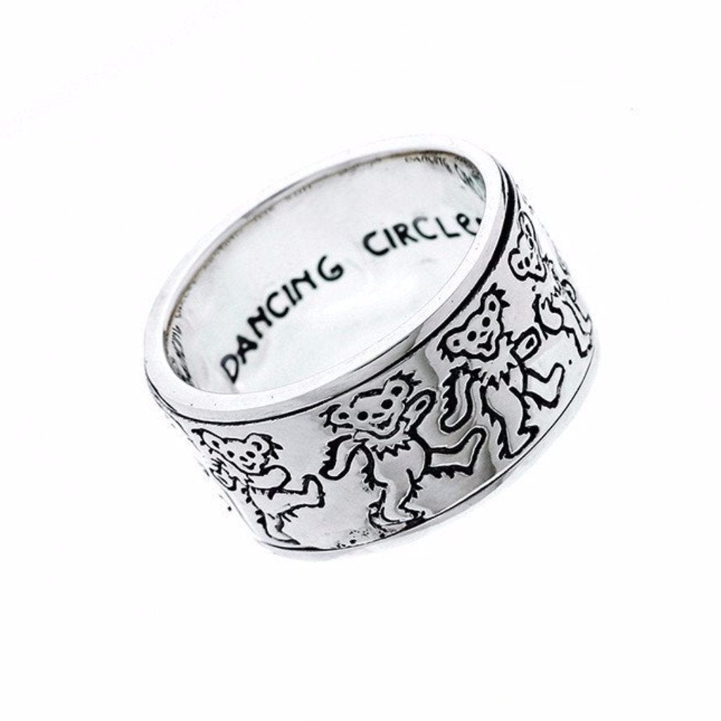 Cynthia Gale GeoArt - Grateful Dead Dancing Bear Sterling Silver Spinner Ring - ModernTribe