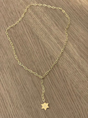 Miriam Merenfeld Jewelry Necklaces David Magen David Paperclip Lariat - Sterling Silver or Gold Vermeil