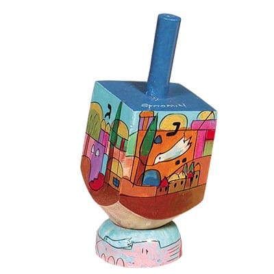 Small Dreidel of Jerusalem by Yair Emanuel - Rainbow