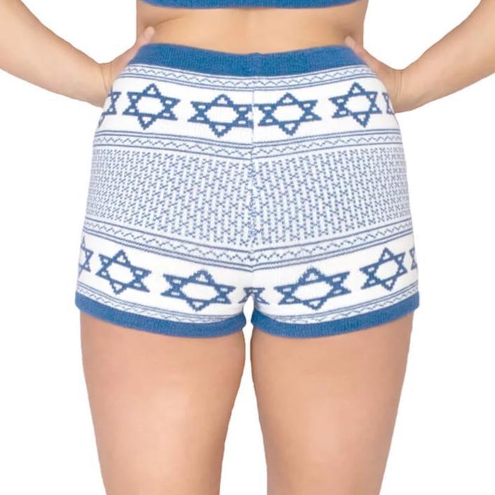 Knitty Kitty Shorts Star of David Royal Blue Shorts