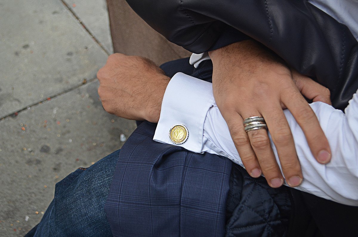 Cynthia Gale GeoArt - NYC Authentic Subway Token Sterling Silver Large Cufflink - ModernTribe