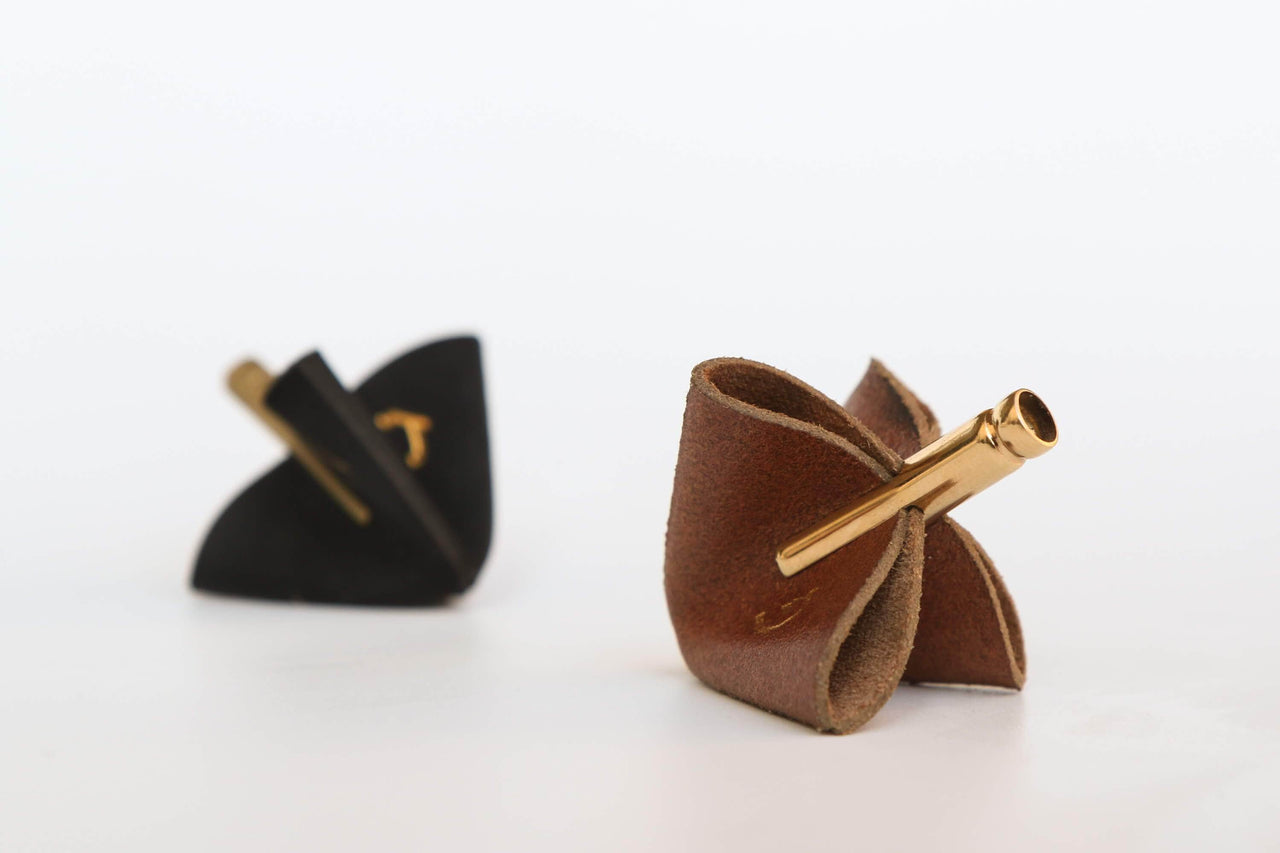 JUDA TLV - Leather and Gold Dreidel by JUDA TLV - ModernTribe