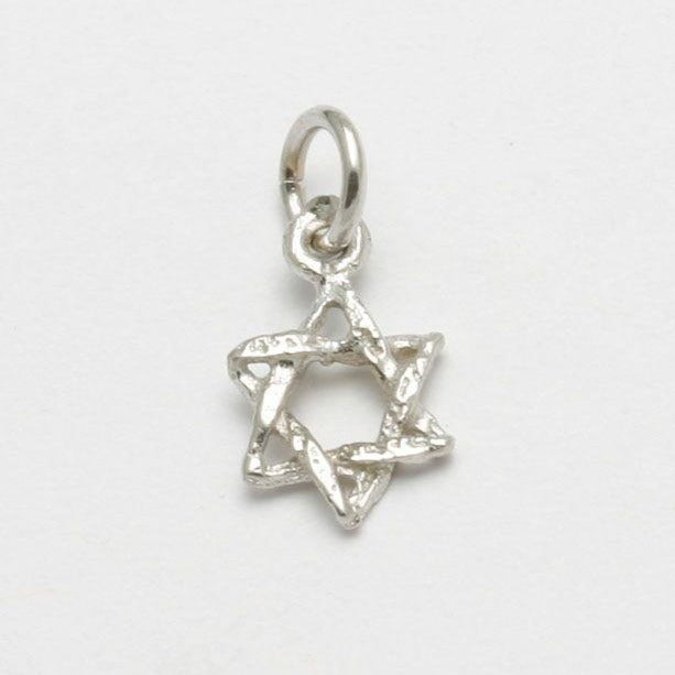 Bareket Jewelry Necklaces 14k White Gold / 16" Box Chain Tiny 14k Gold or White Gold Rustic Star of David Pendant