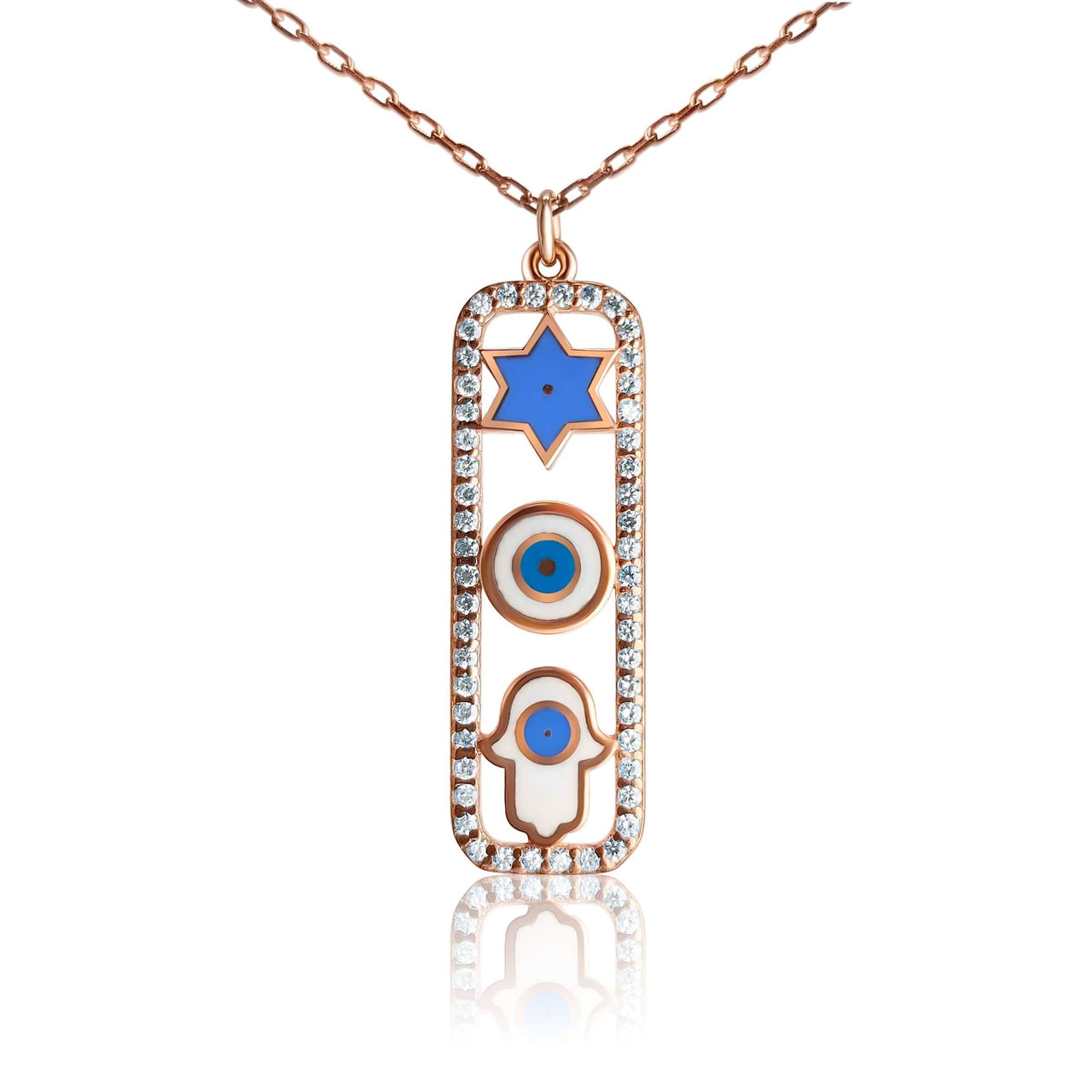 Alef Bet - Trifecta Amulet Necklace - Sterling Silver or Rose Gold - ModernTribe