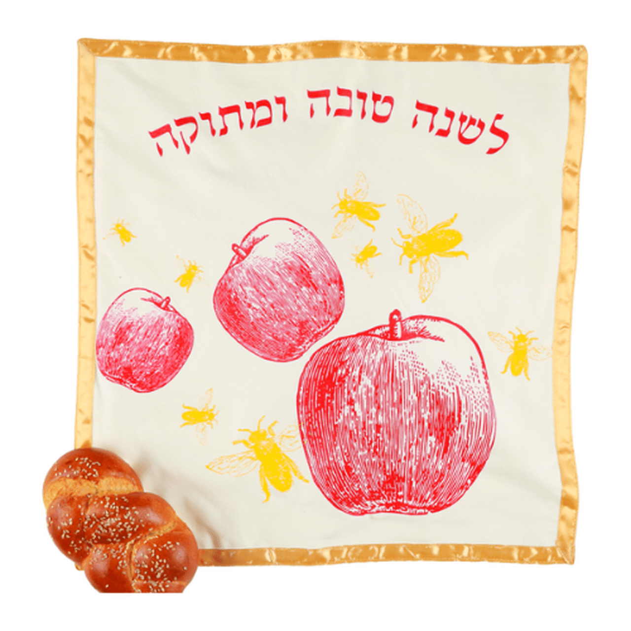 Barbara Shaw - Apples and Bees Challah Cover - ModernTribe