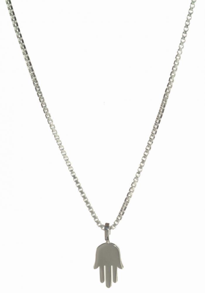 Alef Bet - Dainty Silver Hamsa Necklace - ModernTribe