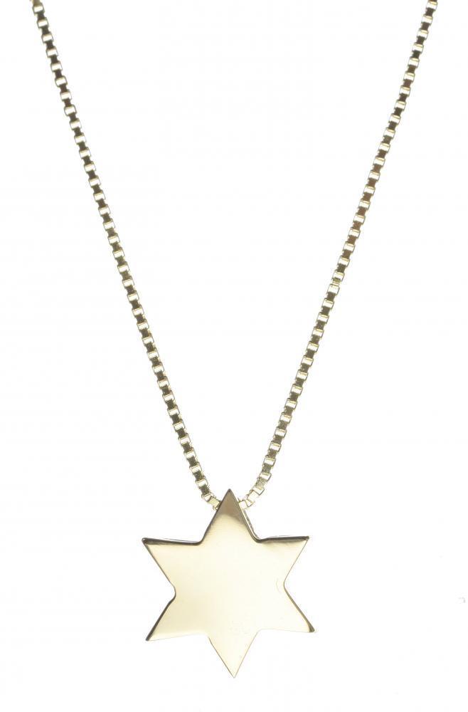 14k Gold Star of David Necklace - Gold, White Gold or Rose Gold