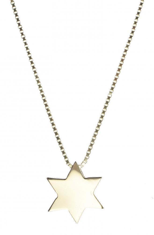 Alef Bet Necklaces 14k Gold Star of David Necklace - Gold, White Gold or Rose Gold