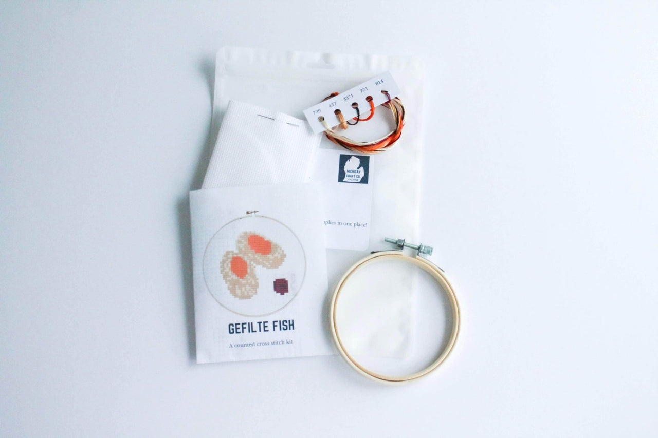 Michigan Craft Co. - Gefilte Fish Cross Stitch Kit - ModernTribe