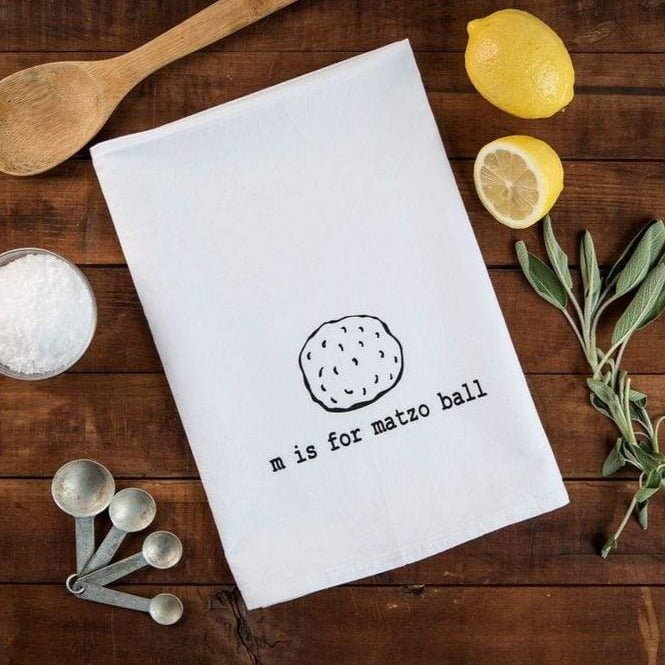 Garbella - M is for Matzo Ball Tea Towel - ModernTribe
